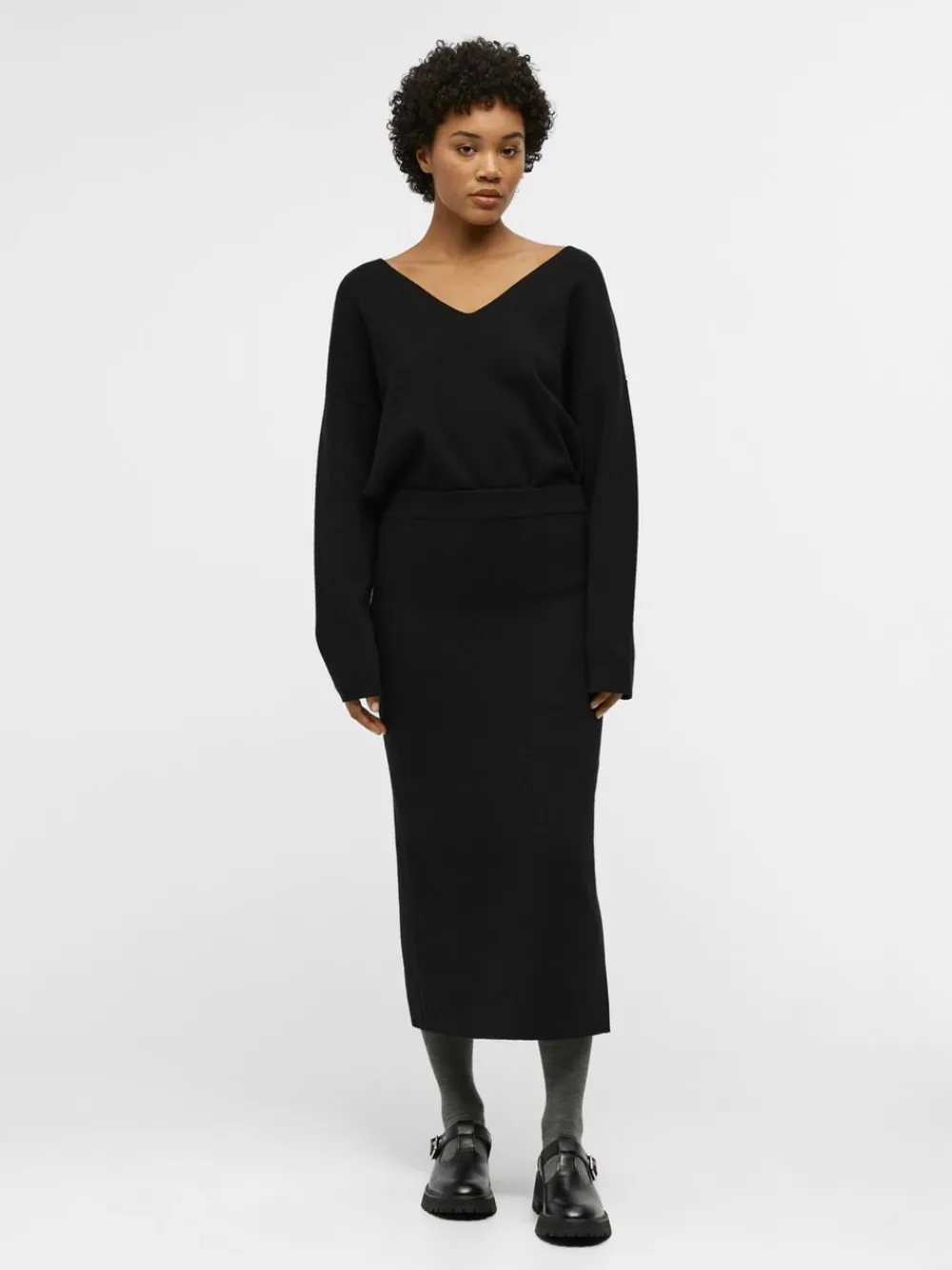 Object OBJREYNARD HW KNIT SKIRT NOOS Black New