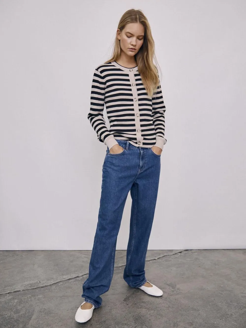 Object OBJSAVA ELLEN MW STRAIGHT JEANS NOO Medium blue denim New