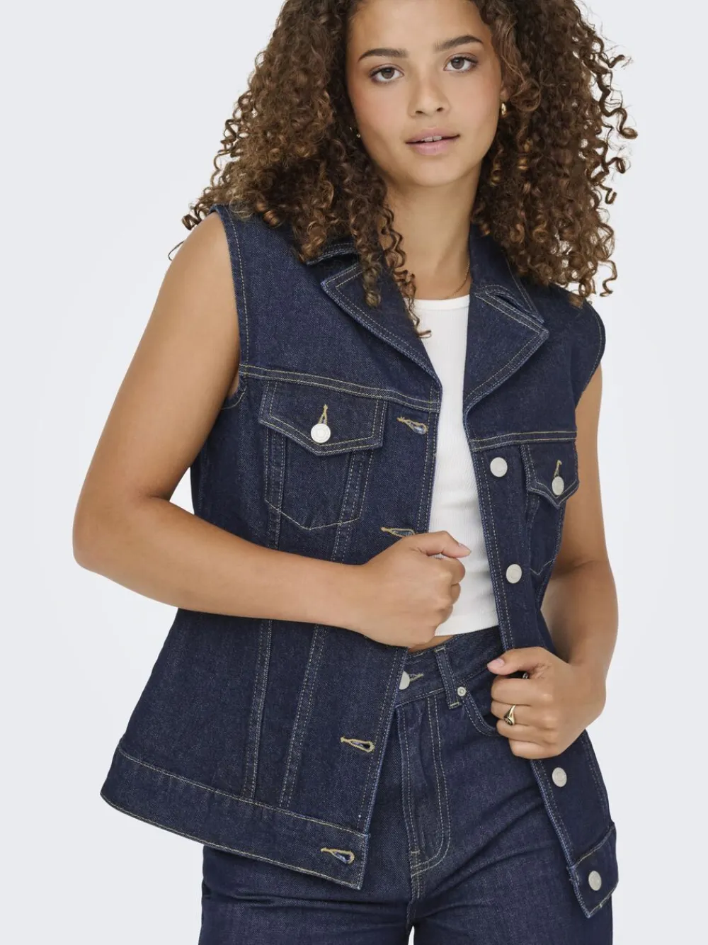 Dame ONLY ONLJOANA RINSE DNM WAISTCOAT MAE