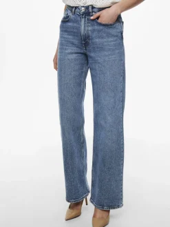 ONLY ONLJUICY LIFE HW WIDE LEG NOOS Medium blue denim/nas365 Clearance