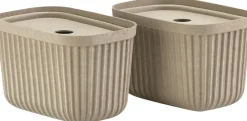 Zone Opbevaringsboks Pulp 23 x 15 cm 2 stk. Natural Brown