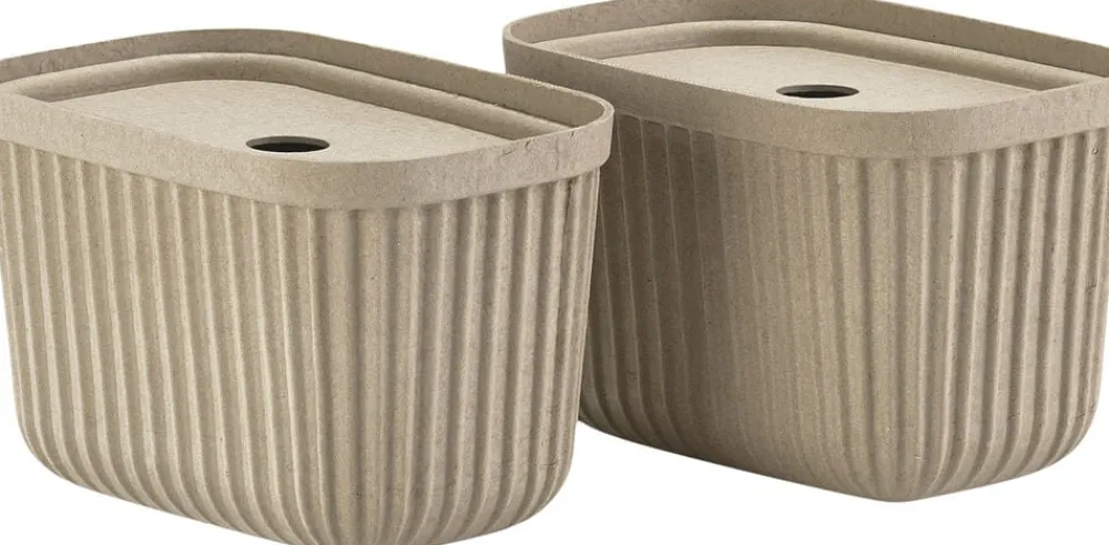 Zone Opbevaringsboks Pulp 23 x 15 cm 2 stk. Natural Brown