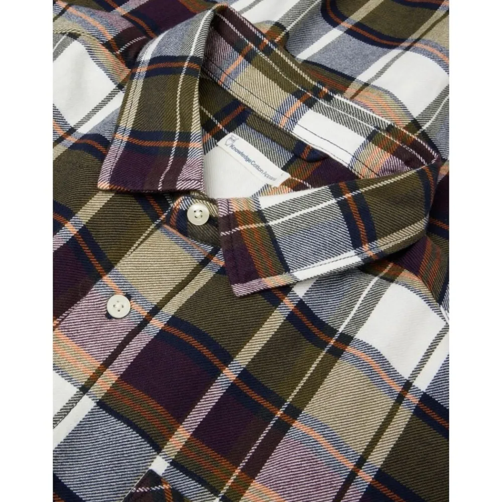 Organic Cotton Checked Flannel Shirt GOTS>Knowledge Cotton Apparel Online