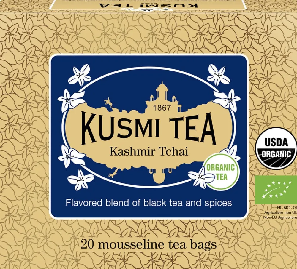 Kusmi Tea Organic Kashmir Tchai - Box of 20 mousseline tea bags - 40gr