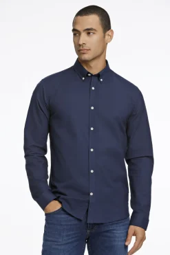 Lindbergh Oxford superflex shirt L/S Navy