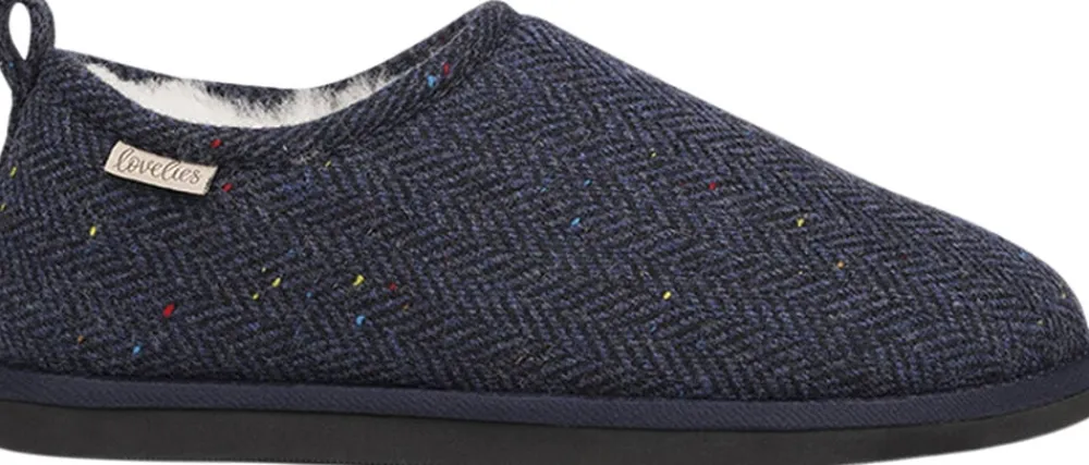 Lovelies PALPANA WOOL - CLOSED WOOL SLIPPERS WITH SHEARLING LINING Blue Discount