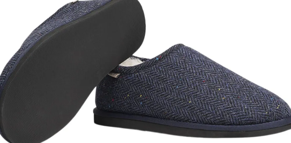 Lovelies PALPANA WOOL - CLOSED WOOL SLIPPERS WITH SHEARLING LINING Blue Discount