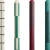 Hay Pattern Candle-Greens and bordeaux, Set of 4