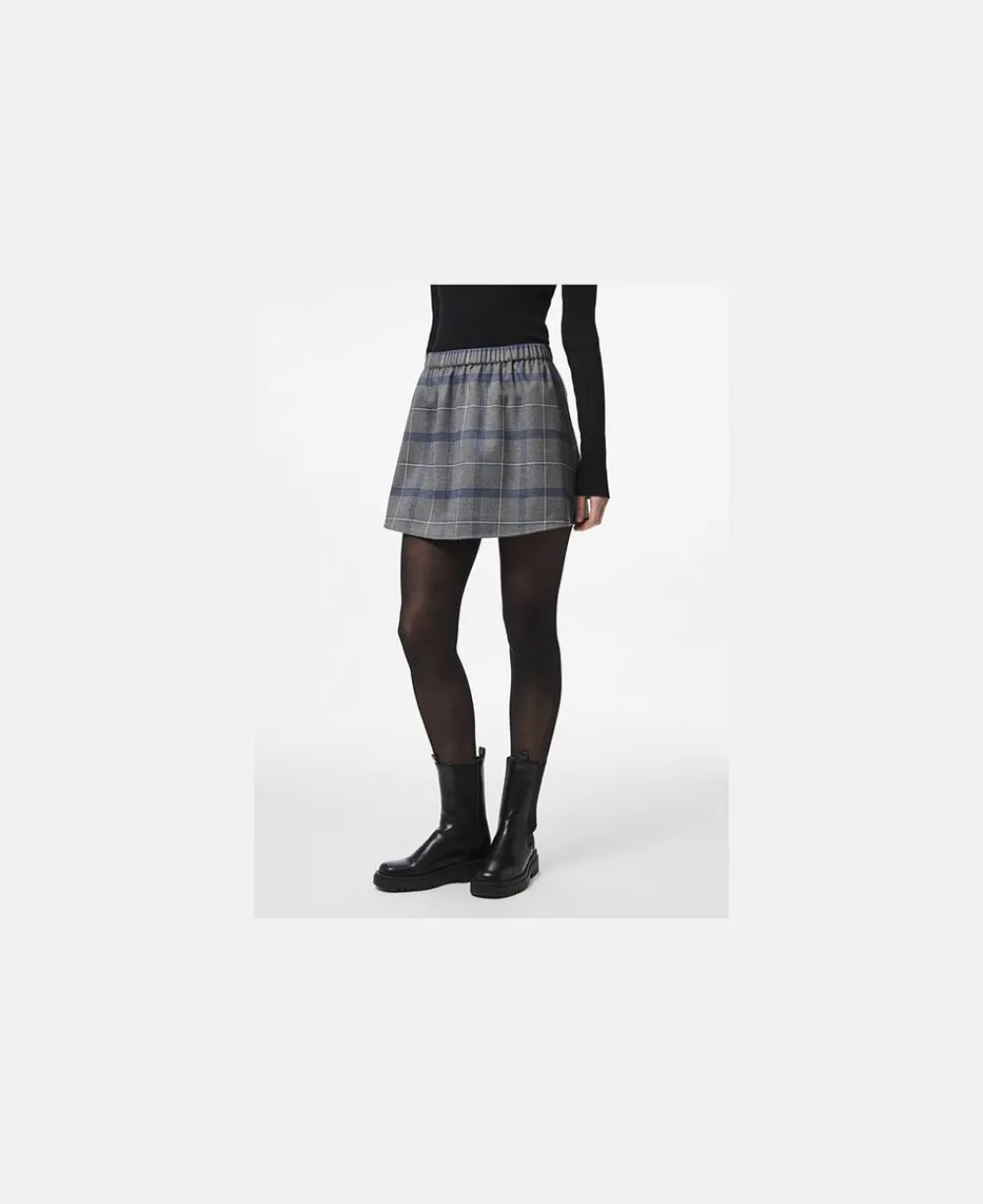 Pieces PCDIANA MW SHORT SKIRT WVN D2D Concrete grey/blue Outlet