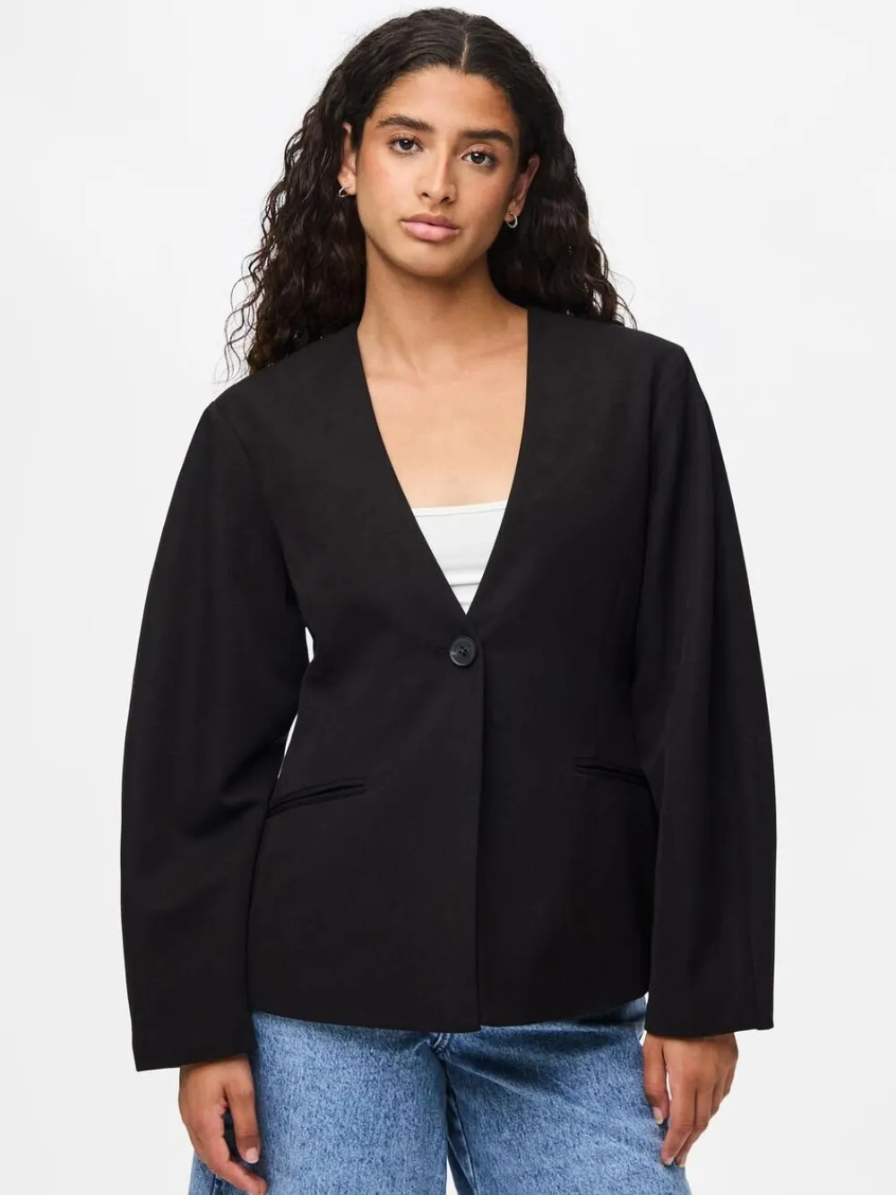 PCKAMIL LS FITTED BLAZER NOOS BC>Pieces Discount
