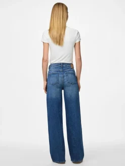 Pieces PCSILKE MW WIDE JEANS MB NOOS Blå New