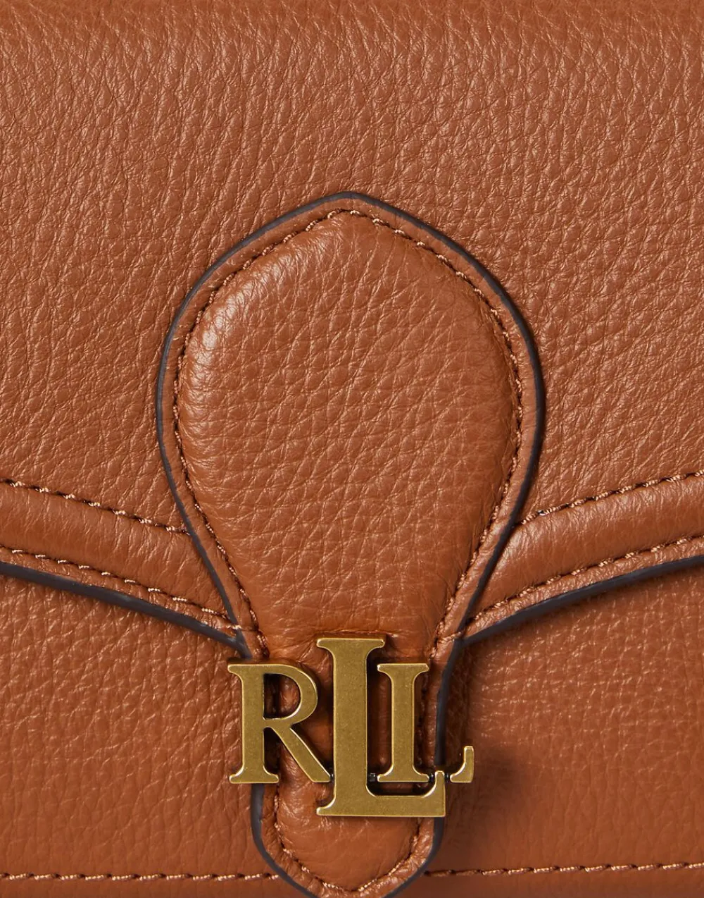 Lauren Ralph Lauren Pebbled Leather Bradley Crossbody Wallet Lauren tan
