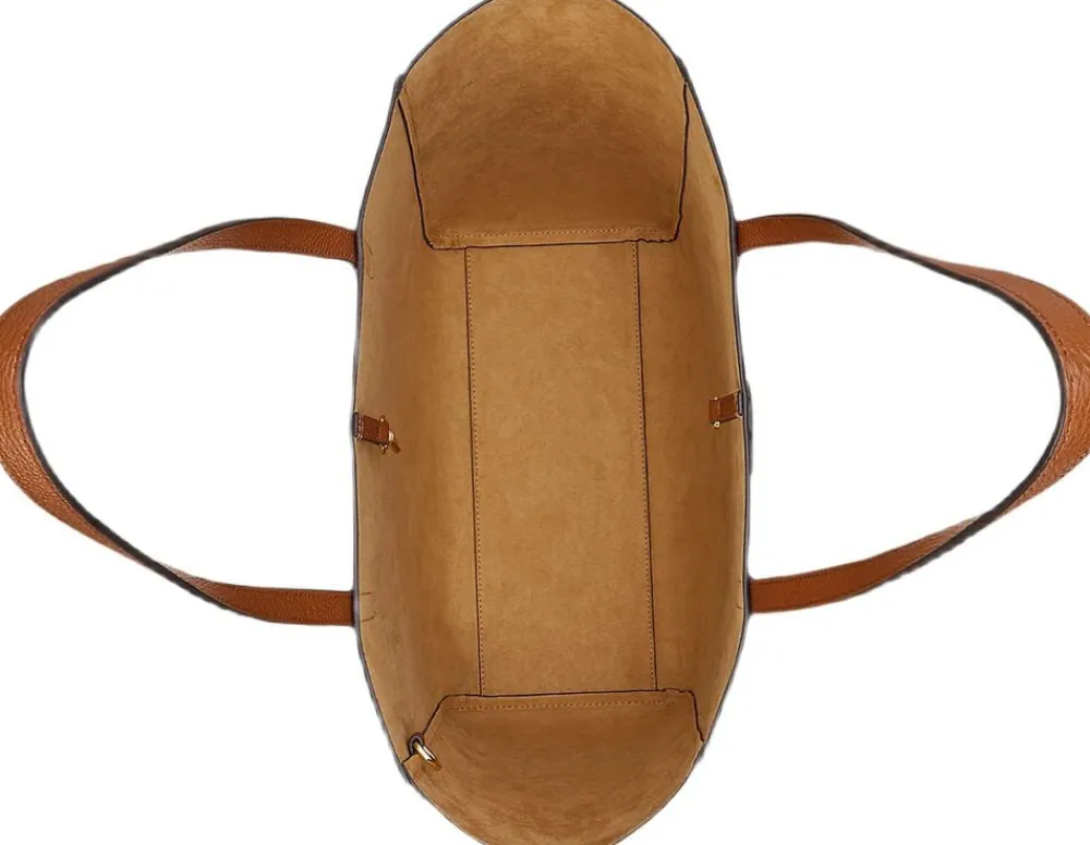 Lauren Ralph Lauren Pebbled Leather Large Cameryn Tote Bag Lauren tan Hot
