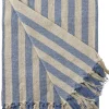 AU Maison Plaid, Stribet-Lys Royal/Natur, 130x180 cm