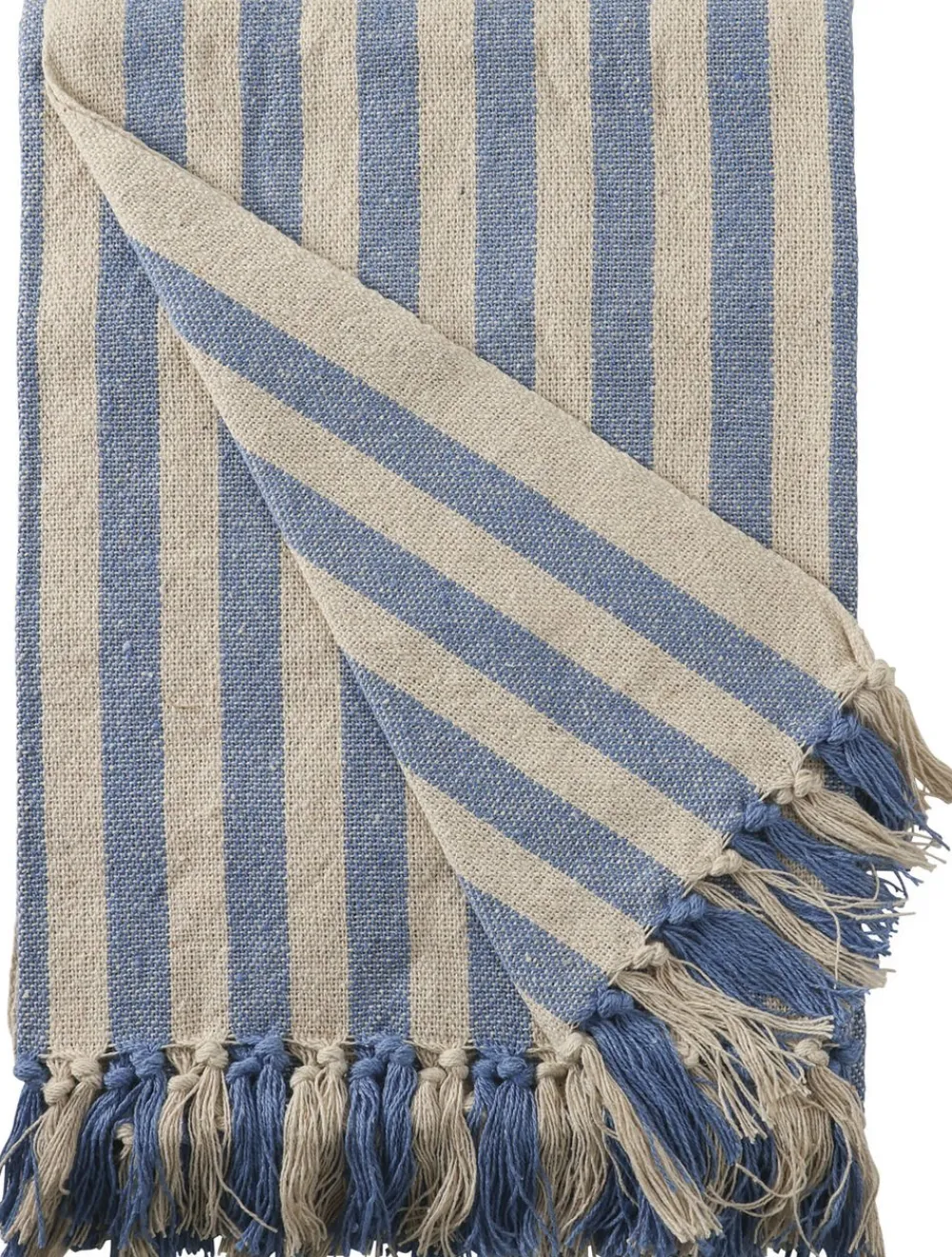 AU Maison Plaid, Stribet-Lys Royal/Natur, 130x180 cm