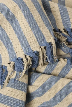 AU Maison Plaid, Stribet-Lys Royal/Natur, 130x180 cm
