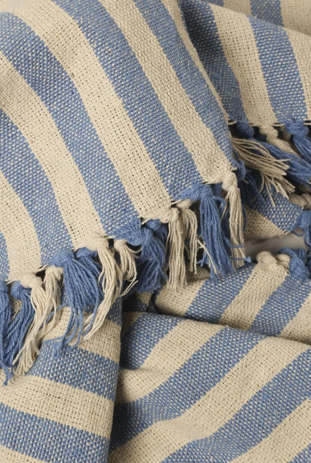 AU Maison Plaid, Stribet-Lys Royal/Natur, 130x180 cm