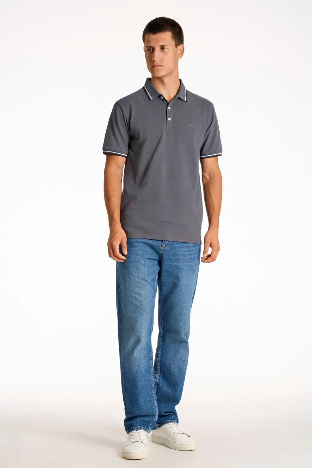 Polo shirt w. contrast piping>Lindbergh Clearance