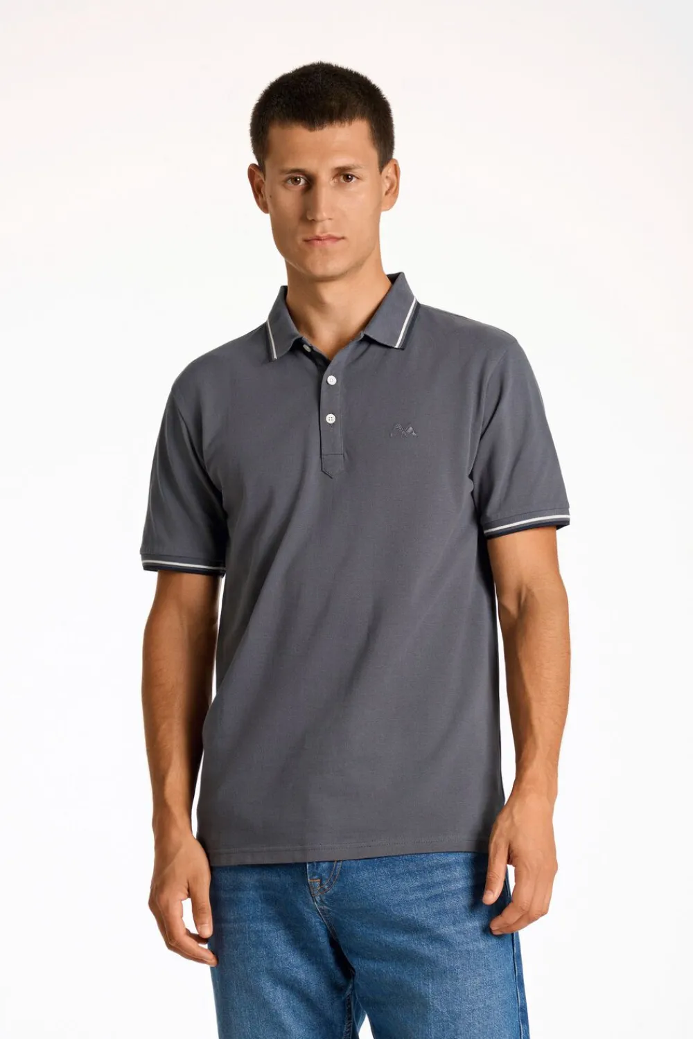 Polo shirt w. contrast piping>Lindbergh Clearance