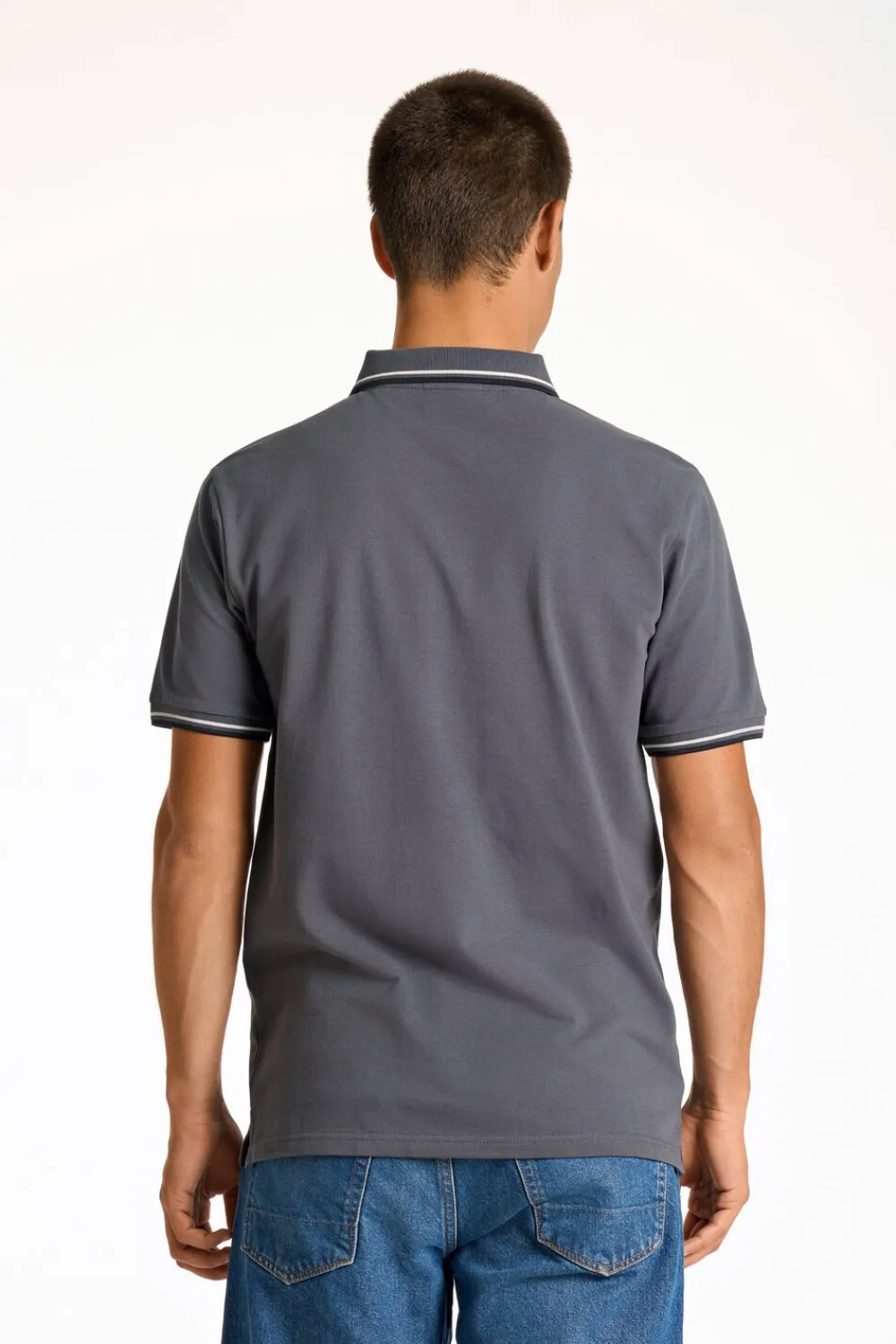 Polo shirt w. contrast piping>Lindbergh Clearance