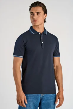 Lindbergh Polo shirt w. contrast piping Navy Discount