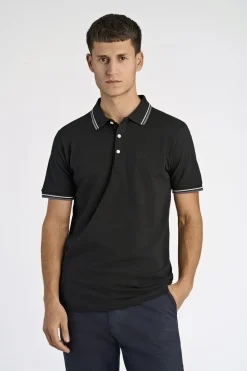 Lindbergh Polo shirt w. contrast piping Sort New