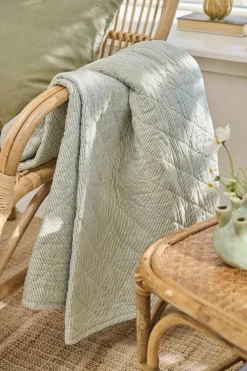 Ib Laursen Quilt mælkedrengestriber Hvide/st&oslash;vgr&oslash;n Clearance
