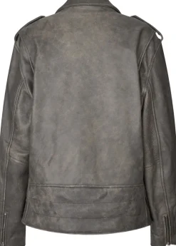 Oval Square Ready Leather Biker Greyn antique Discount