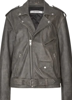 Oval Square Ready Leather Biker Greyn antique Discount