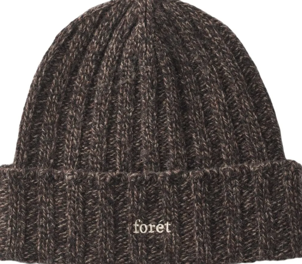Forét RELAX RIB PUZZLE BEANIE Brown