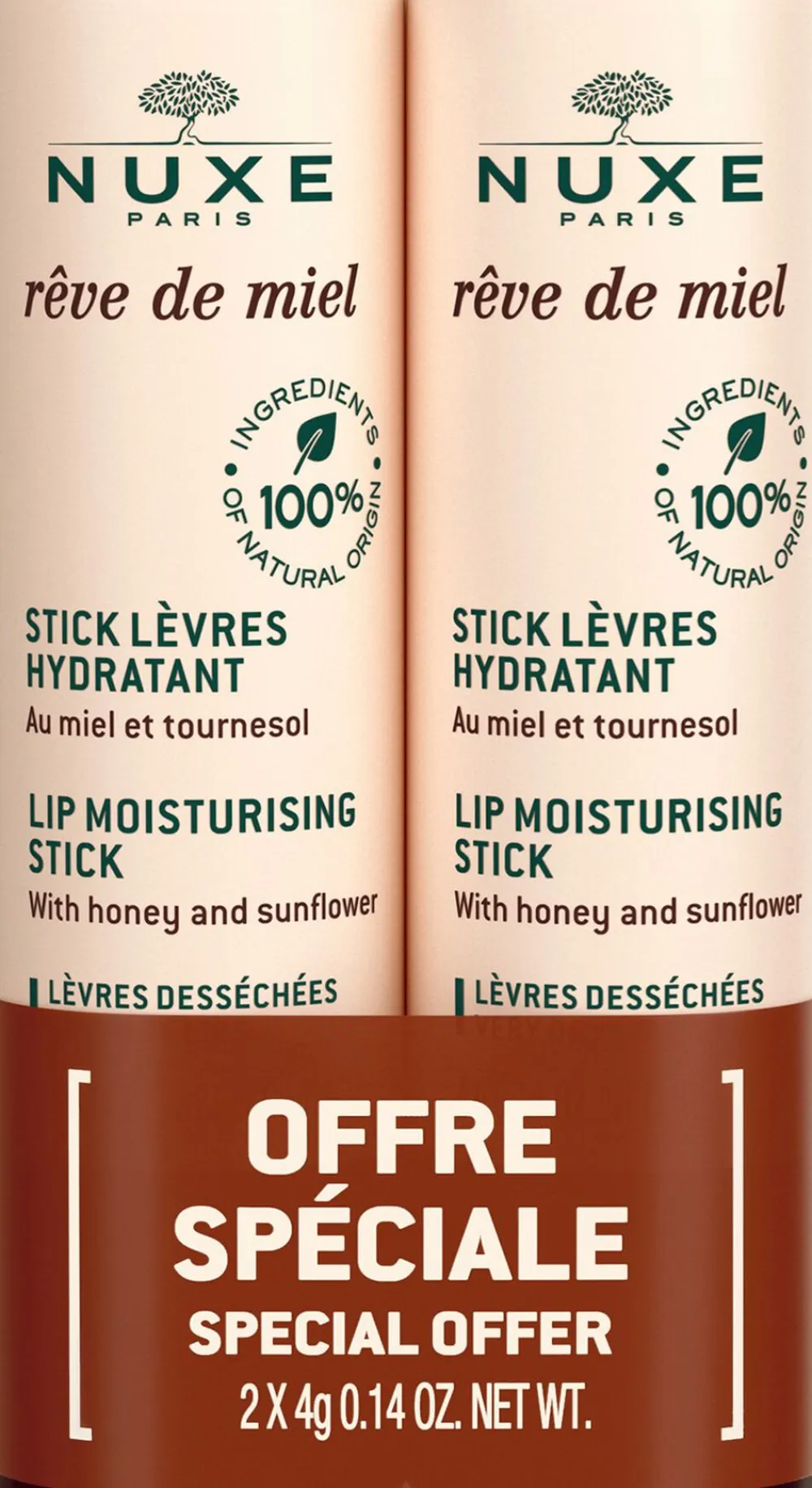 NUXE REVE DE MIEL LIP STICK DUOPACK 2 x 4 G