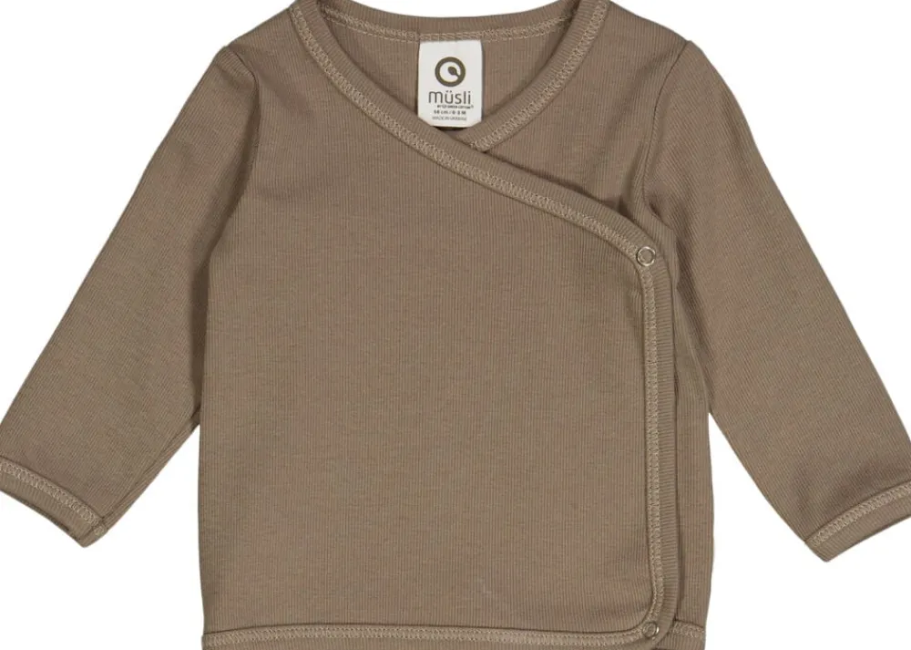 Müsli by Green Cotton Rib l/s cardigan Walnut