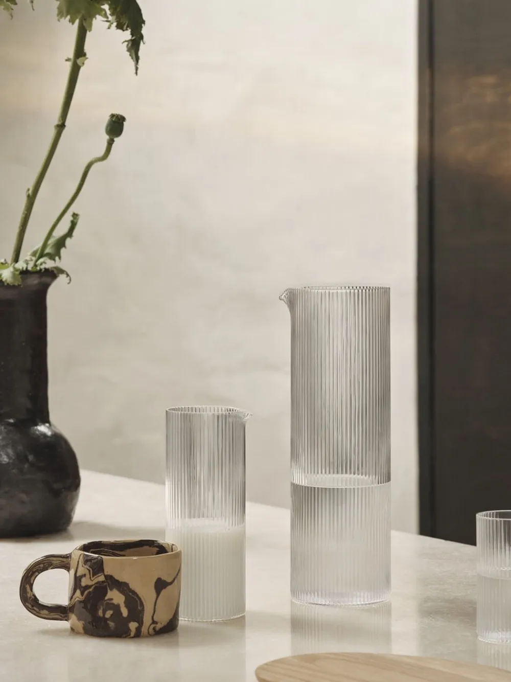 Ferm Living Ripple Water Jug - Clear
