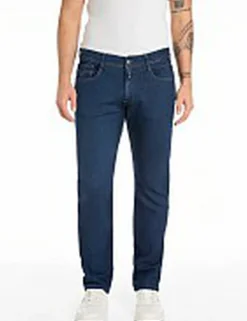 Replay Rocco hyperflex jeans M&oslash;rkeblå Online