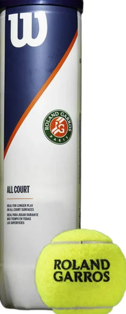Roland Garros All Court tennisbolde, 4 styk>WILSON Clearance