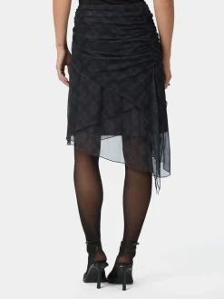 Dame Neo Noir Saffron Check Mesh Skirt