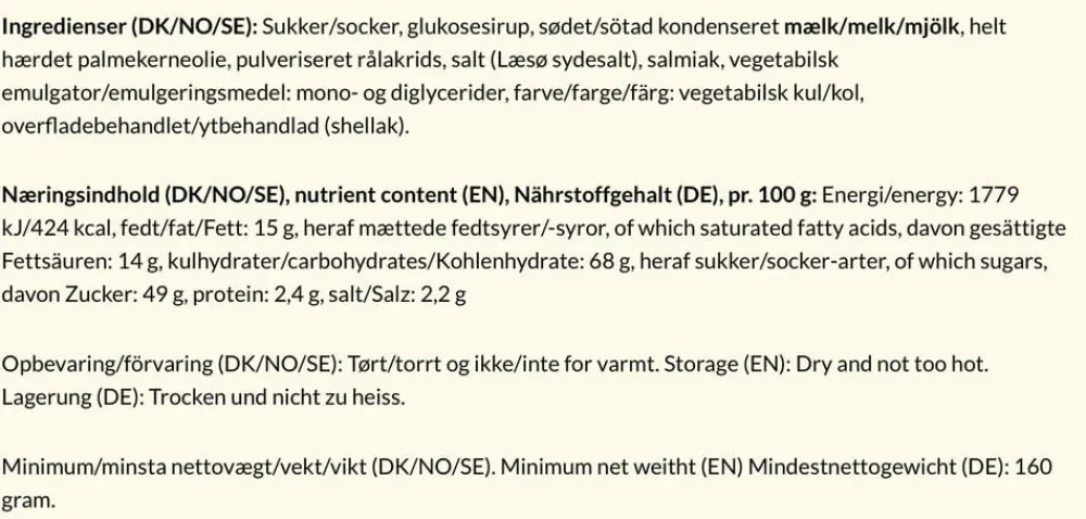 Bagsværd Lakrids Salt, 160 gr.