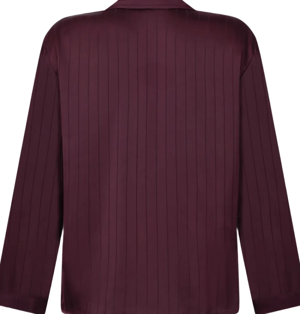 Hunkemöller Satin Pinstripe Jacket Purple Hot
