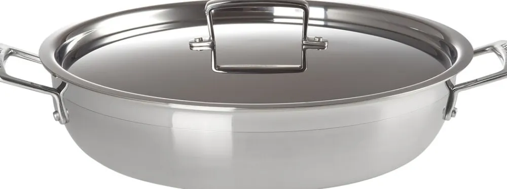 Le Creuset Sautergryde m/ låg 3-ply rustfrit stål