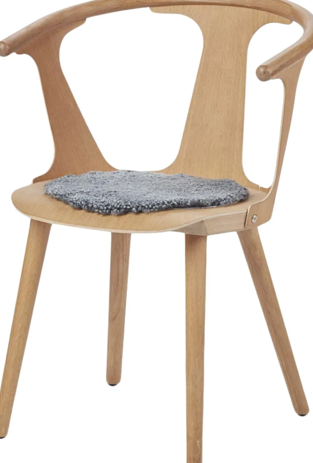 Seat Cover, Short-Wool Curly New Zealand Sheepskin, Round Ø34 cm Graph>NATURES Collection Discount