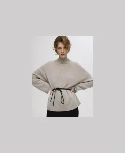 Selected SLFCILLE LS CASHMERE BLEND KNIT HIGH NECK NOOS Irish cream/melange Best