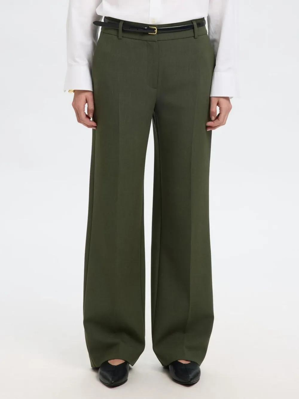 Selected SLFRITA MW WIDE PANT MEL NOOS Deep depths/melange Discount