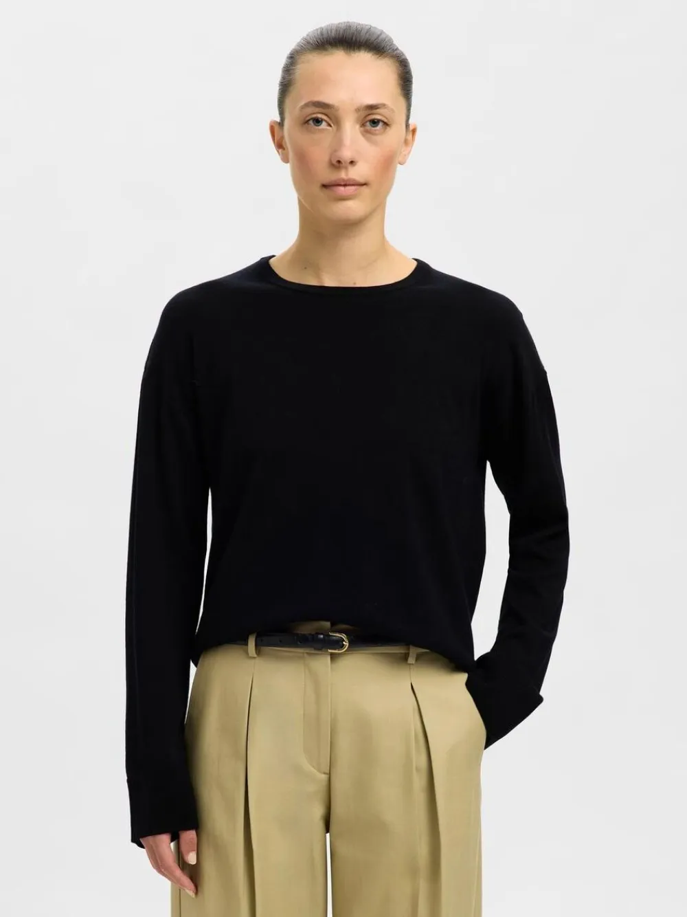 SLFTHEA LS KNIT MERINO O-NECK NOOS>Selected Clearance
