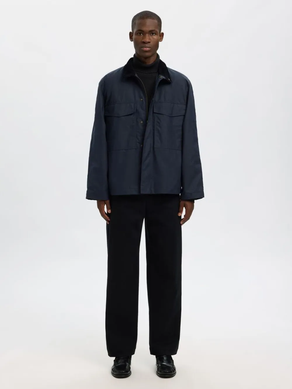 Selected SLHDANE LS KNIT STRUCTURE ROLL NECK
