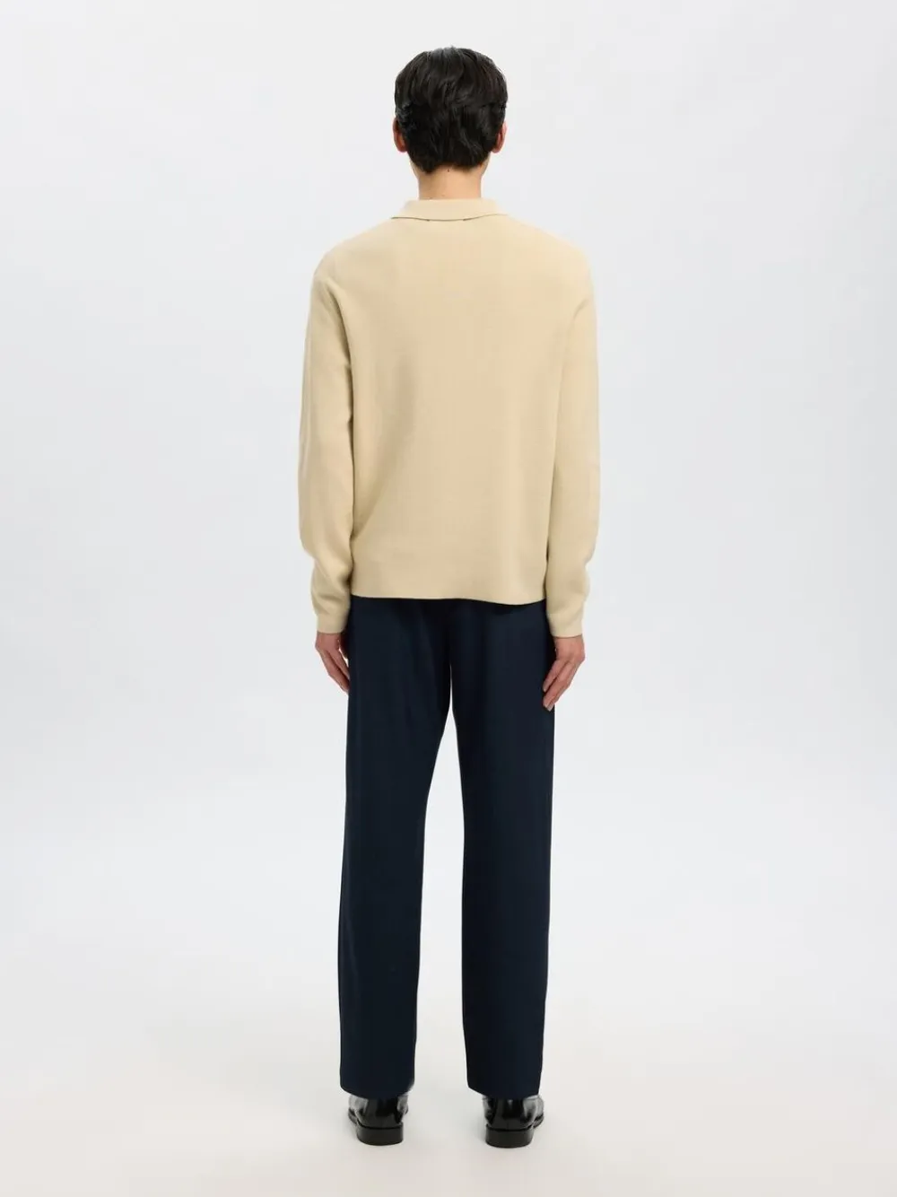 Selected SLHTELLER FN RELAXED HALF ZIP POLO Oatmeal Sale