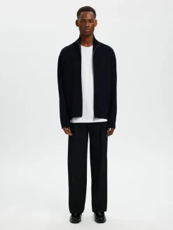 Selected SLHTELLER FN RELAXED ZIP CARDIGAN N Sky captain