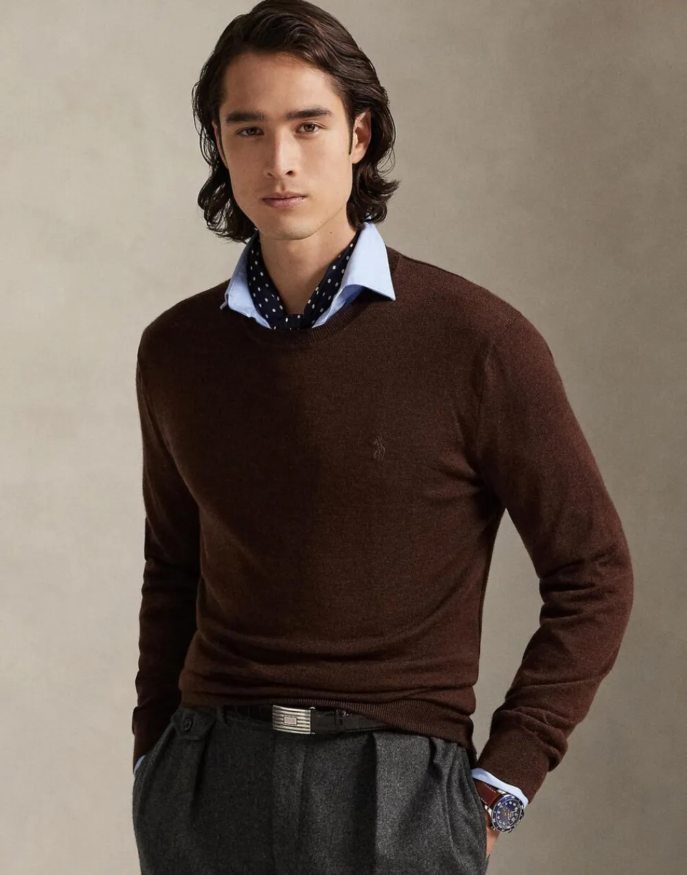 Polo Ralph Lauren Slim Fit Washable Wool Crewneck Sweater