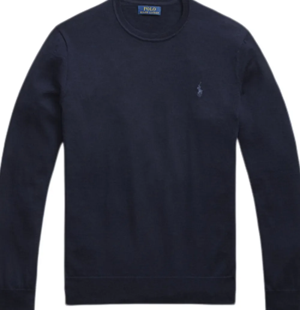 Polo Ralph Lauren Slim Fit Washable Wool Crewneck Sweater Blå Clearance