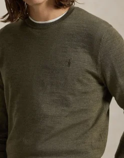 Slim Fit Washable Wool Crewneck Sweater><noscript><img width=