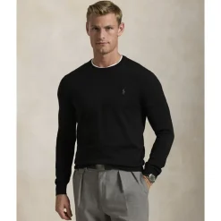 Polo Ralph Lauren Slim Fit Washable Wool Crewneck Sweater Sort Discount